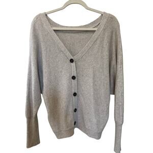 if it were me Cream V Back Faux Button Sweater Women's Size Small Soft Cozy EUC